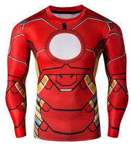 Round Neck 3D Iron Man Print Long Sleeve T-Shirt For Men