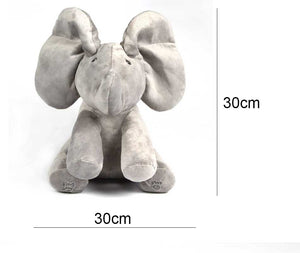 Peek a boo elephant toy sings songs to baby