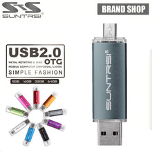 Suntrsi USB Flash Drive 64GB OTG Pen Drive High Speed Pendrive For Phone computer USB Stick Flash Drive Customized Logo Printing
