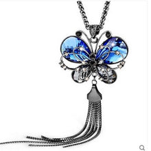 Long Chain Butterfly Crystal Necklace