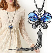 Long Chain Butterfly Crystal Necklace