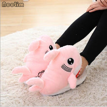 Winter Super Animal Funny Shoes For Men and Women Warm Soft Bottom Home&House Indoor Floor Shark Shape Furry Slippers Shallows