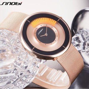 SINOBI fashion unique rotating luxury ultra-thin steel watch
