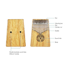 Kalimba 17 keys Solid Wood Thumb Piano with Carry Bag