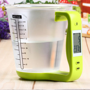 Hostweigh Measuring Cup Kitchen Scales Digital Beaker Libra Electronic Tool Scale with LCD Display Temperature Measurement Cups