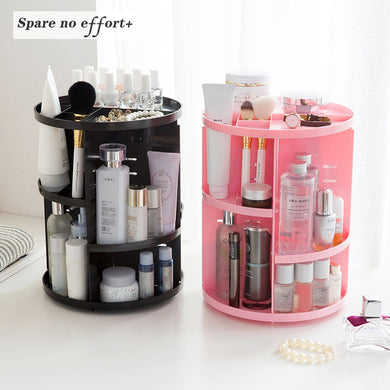 Makeup Organizer 360 Rotating Adjustable Storage Box Large Capacity Rack for Cosmetics Brushes