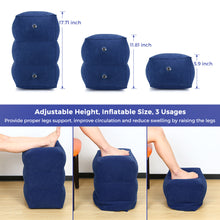 Travel Inflatable Foot Rest Pillow Adjustable Height Portable Leg Rest Pillow Cushion Carrying Bag Airplane Home Car Office Foot